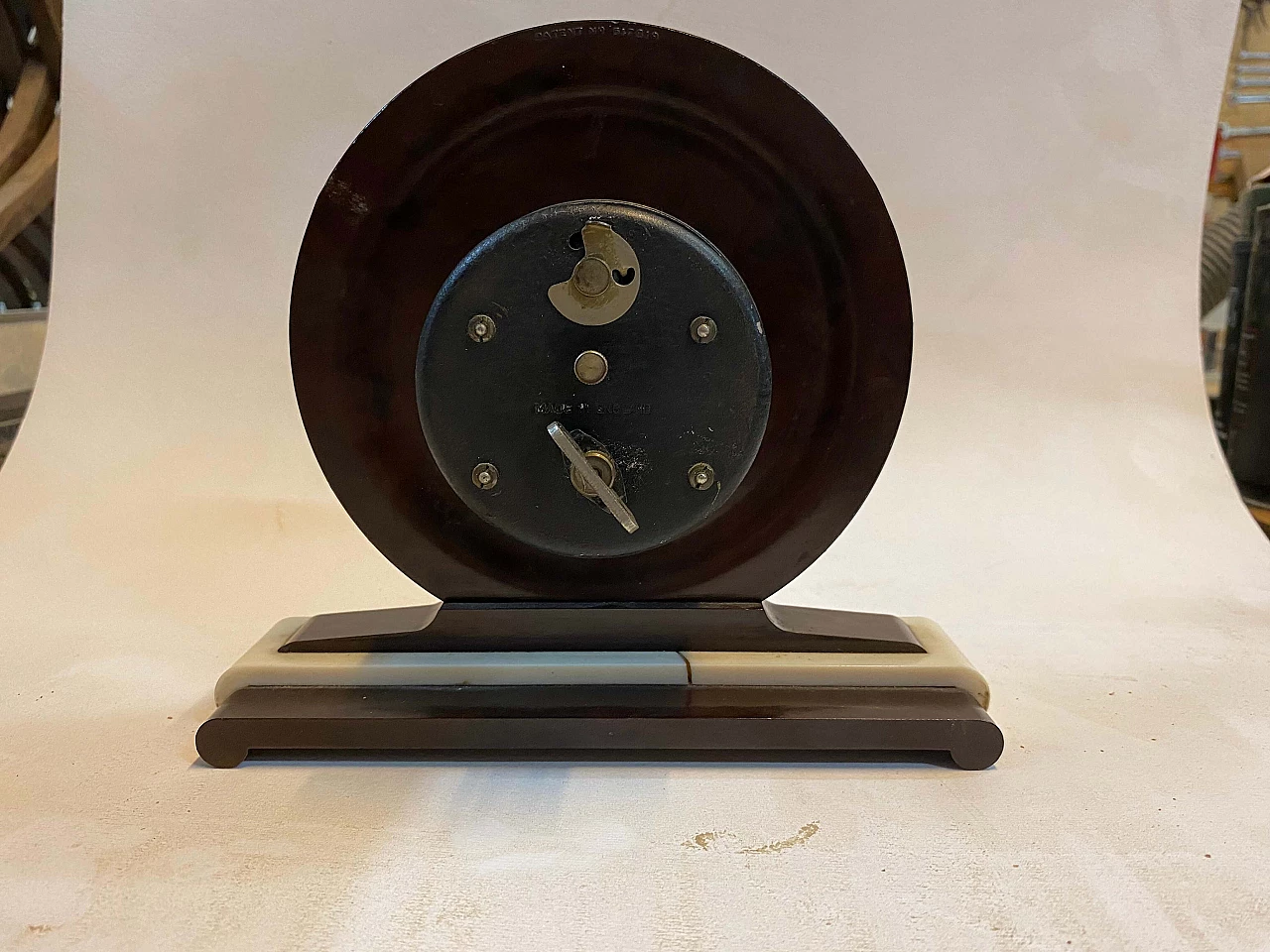 Orologio da tavolo in marmo e bronzo di Smiths 8 Day, anni '30 2