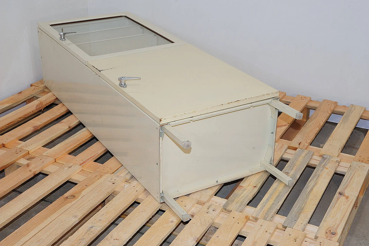 Armadietto medico cecoslovacco in metallo e vetro, anni '50 23