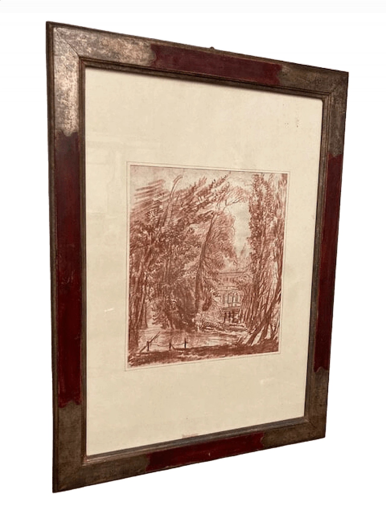 Sanguine pencil drawing of landscape, mid-19th century 10