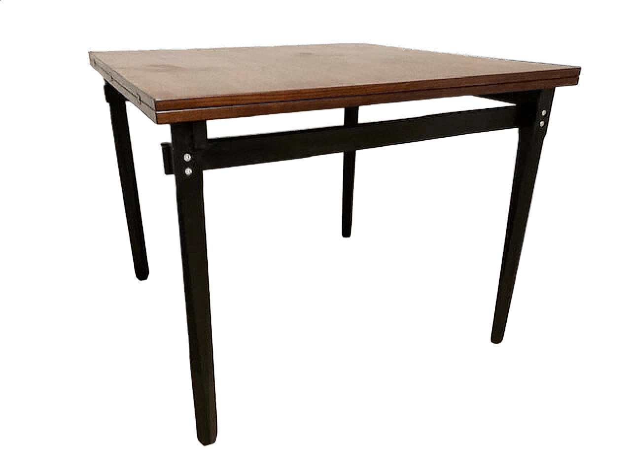 Rosewood extending table with black lacquered legs, 1960s 13