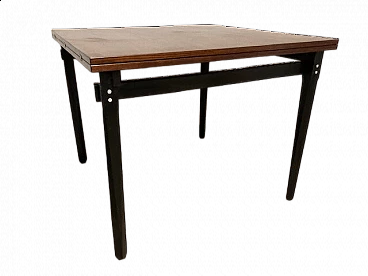 Rosewood extending table with black lacquered legs, 1960s