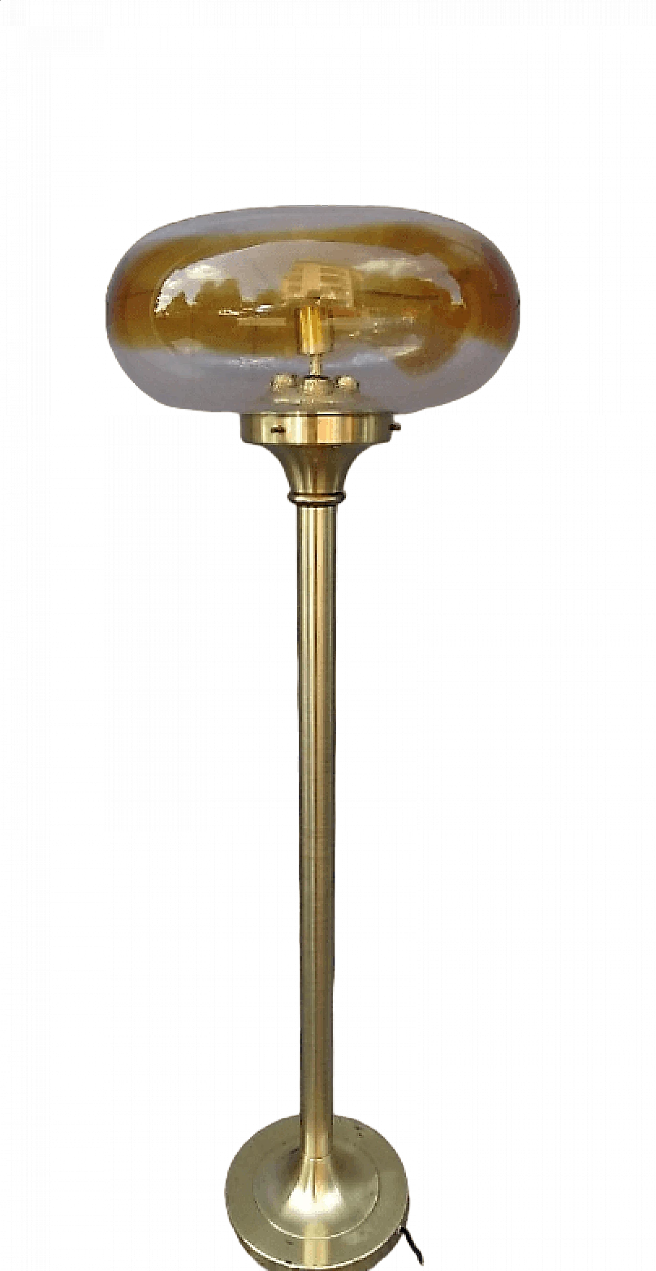Brass and glass floor lamp by Mazzega, 1960s 4