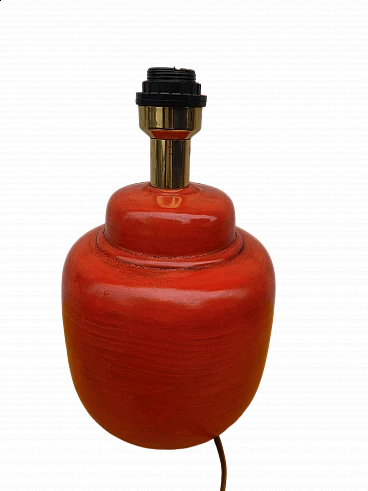 Red ceramic table lamp by Paf, 1970s