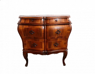 Domed walnut dresser in Venetian style, 1940s
