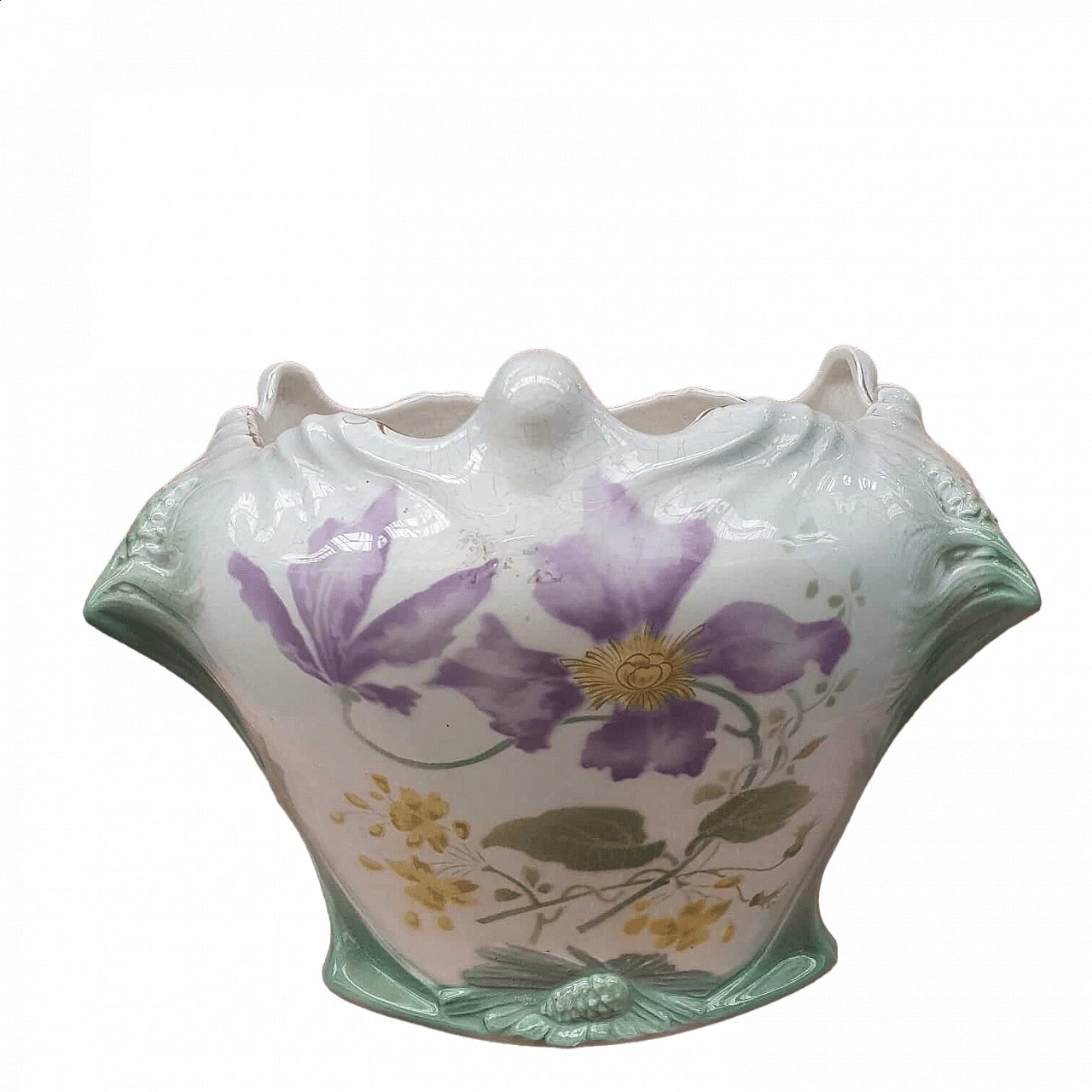 Luneville ceramic cache pot, mid-19th century 5
