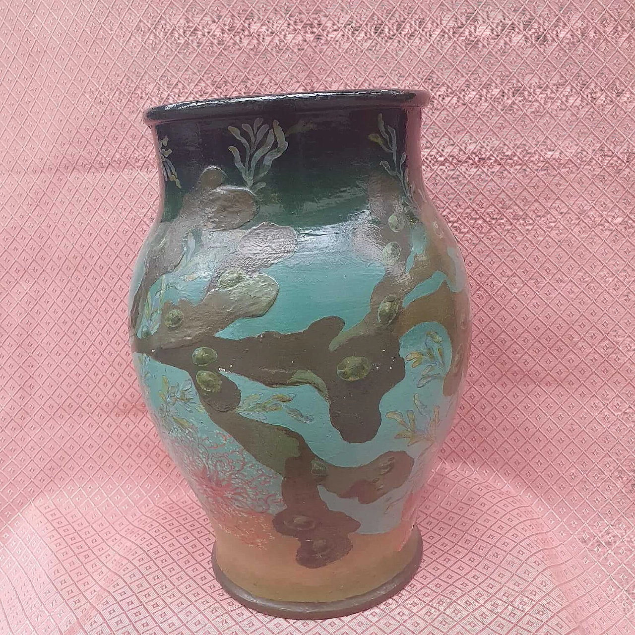 Vaso in gres porcellanato con polipo, tardo '900 1