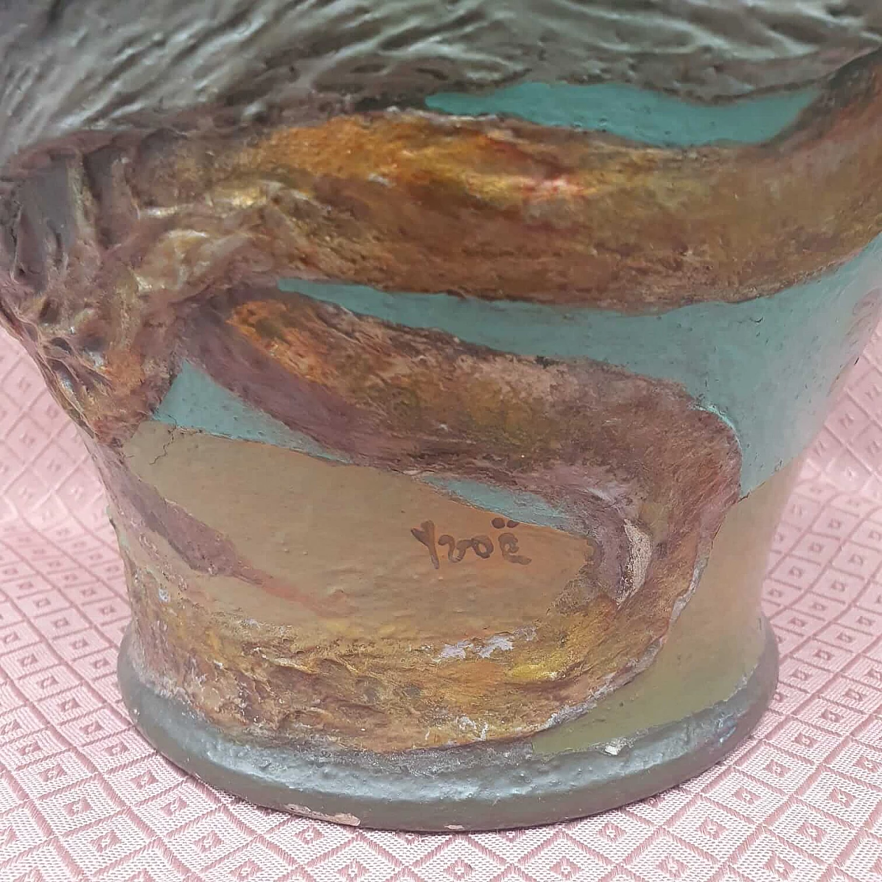 Vaso in gres porcellanato con polipo, tardo '900 3