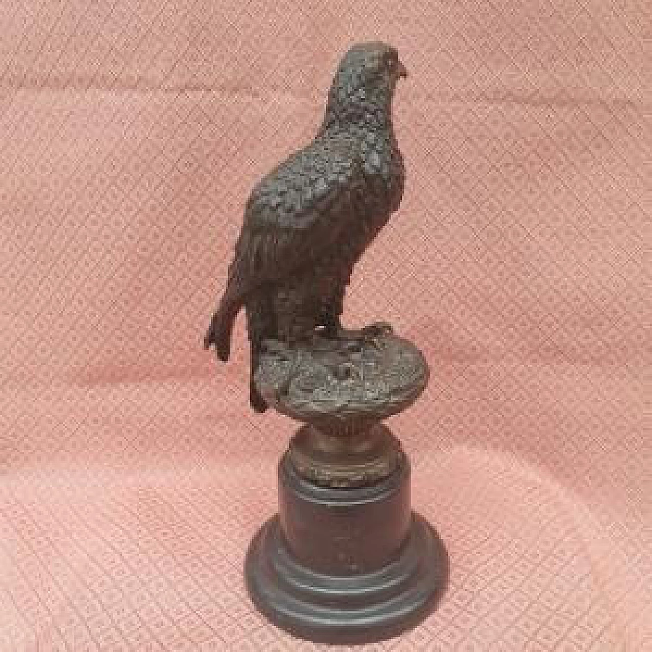 Scultura in bronzo con base in marmo, primo '900 1