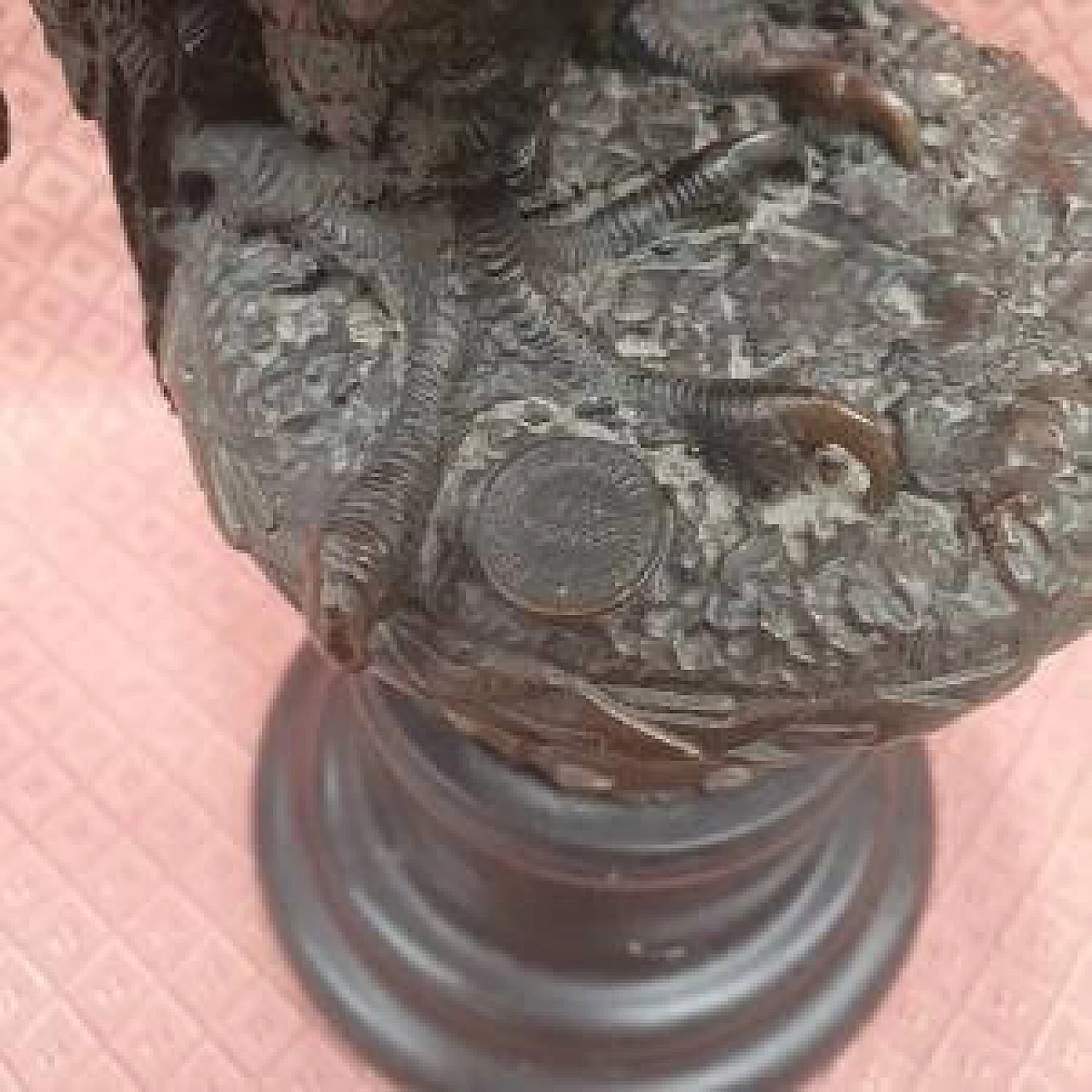Scultura in bronzo con base in marmo, primo '900 4