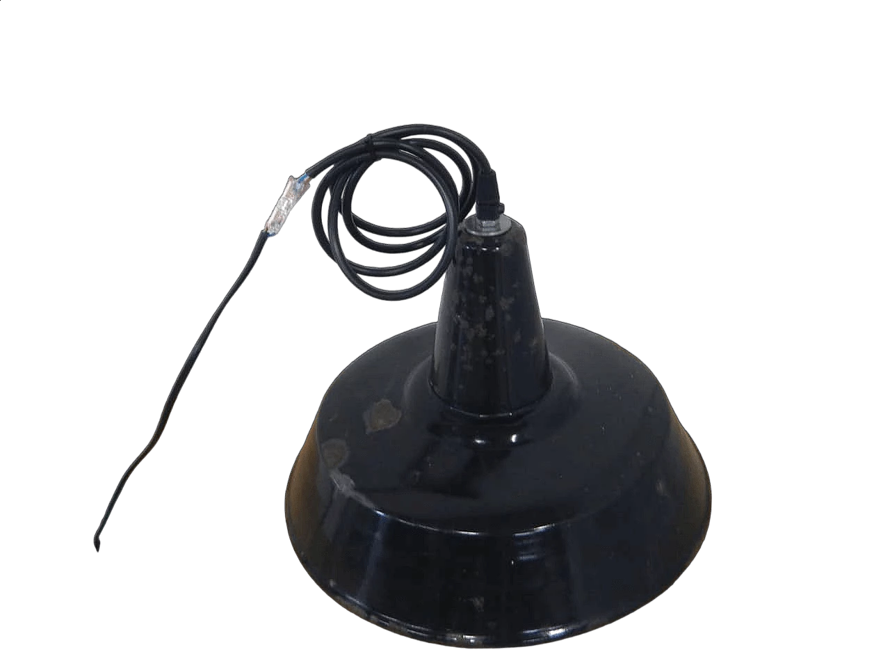 D30 black metal industrial chandelier, 1950s 8