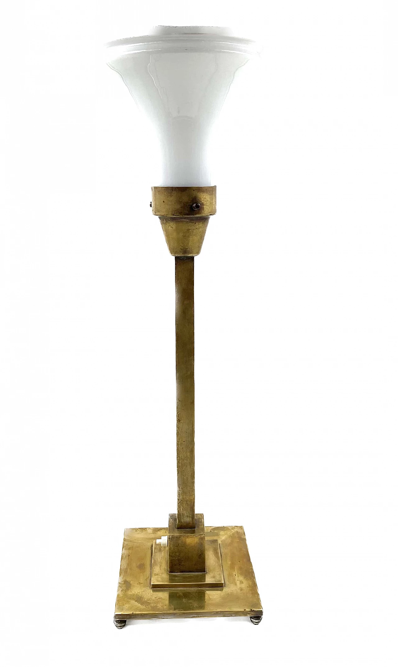 Rationalist brass table lamp by Officine A. Boffelli, 1935 10