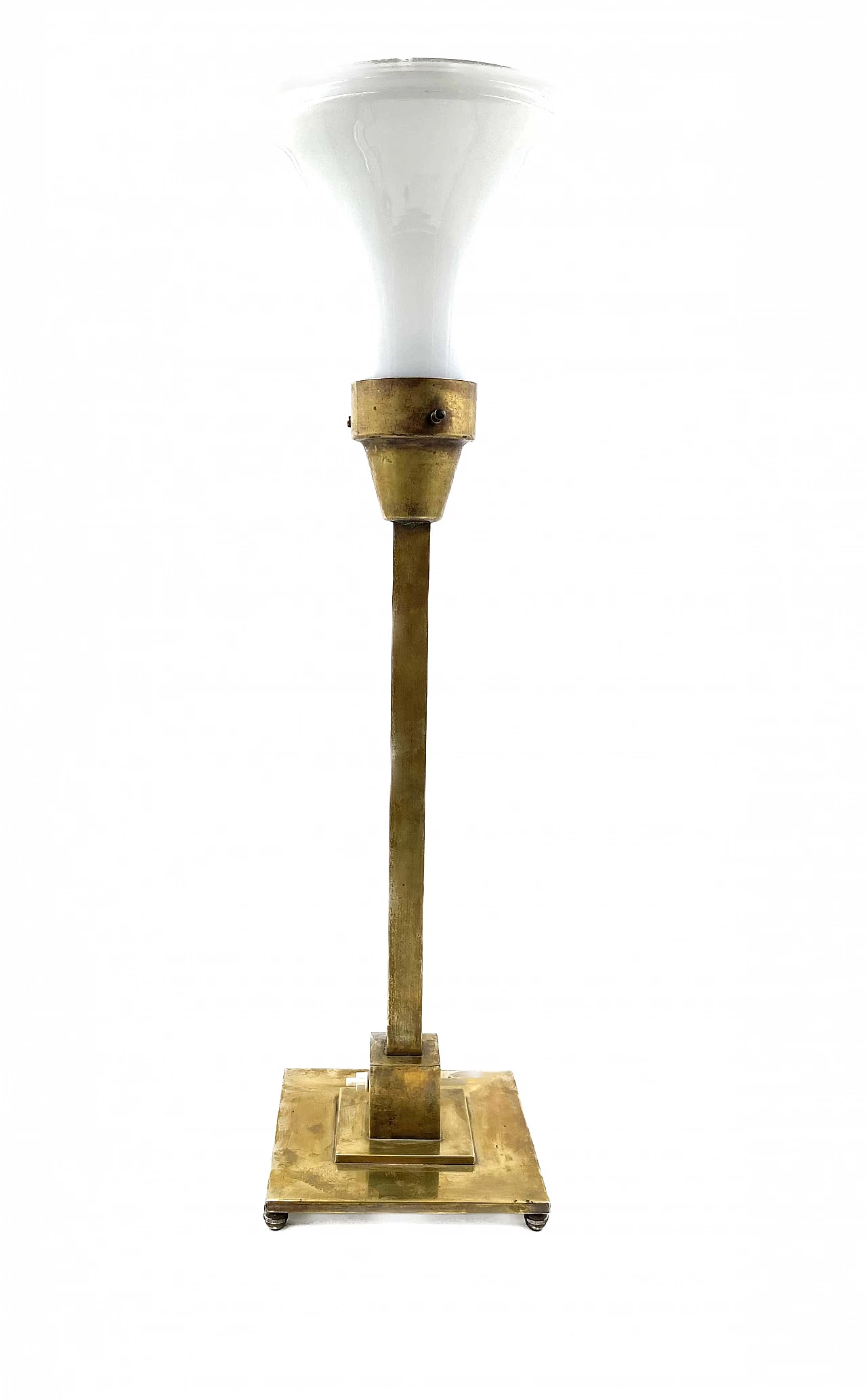 Rationalist brass table lamp by Officine A. Boffelli, 1935 12