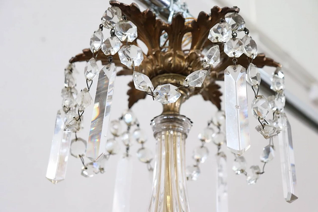 Twenty-four-light bronze chandelier with crystals, 1920s 12