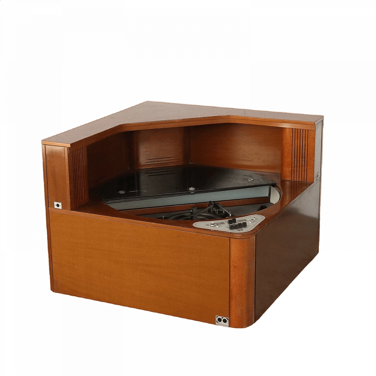 Wood veneered cabinet with turntable, 1970s 9