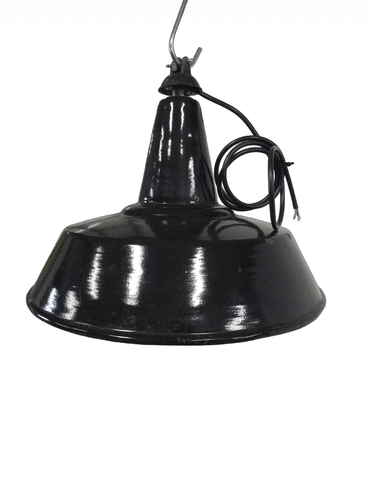 Black metal hanging lamp, 1940s 9