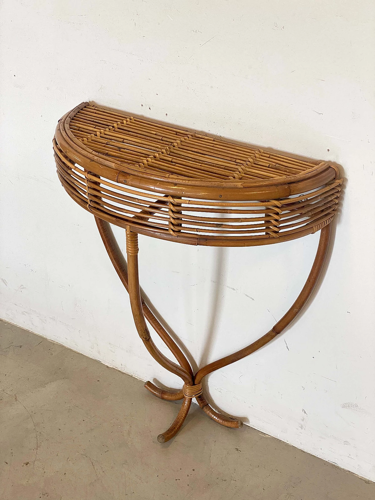 Bamboo console table, 1970s 2