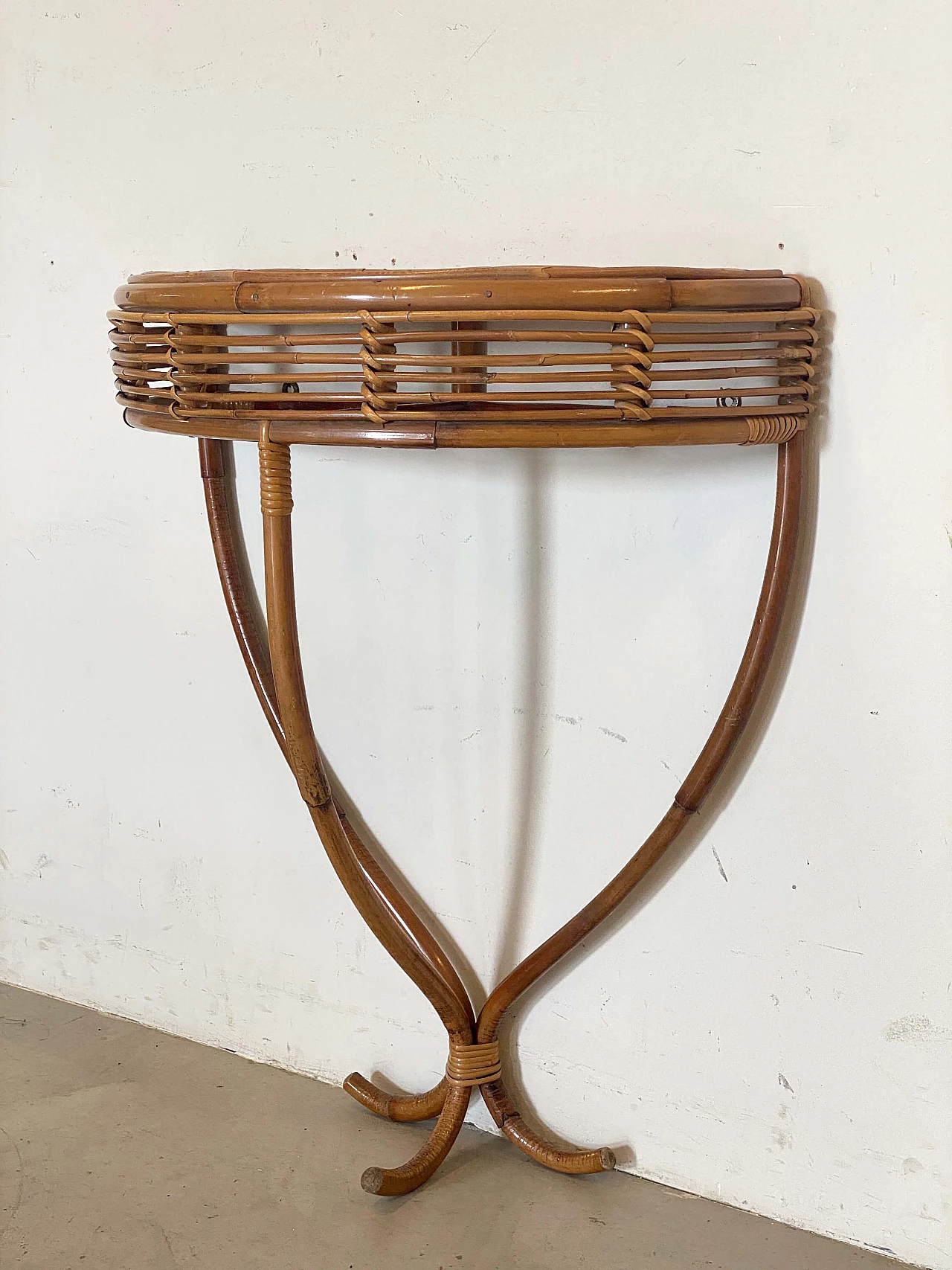 Bamboo console table, 1970s 3