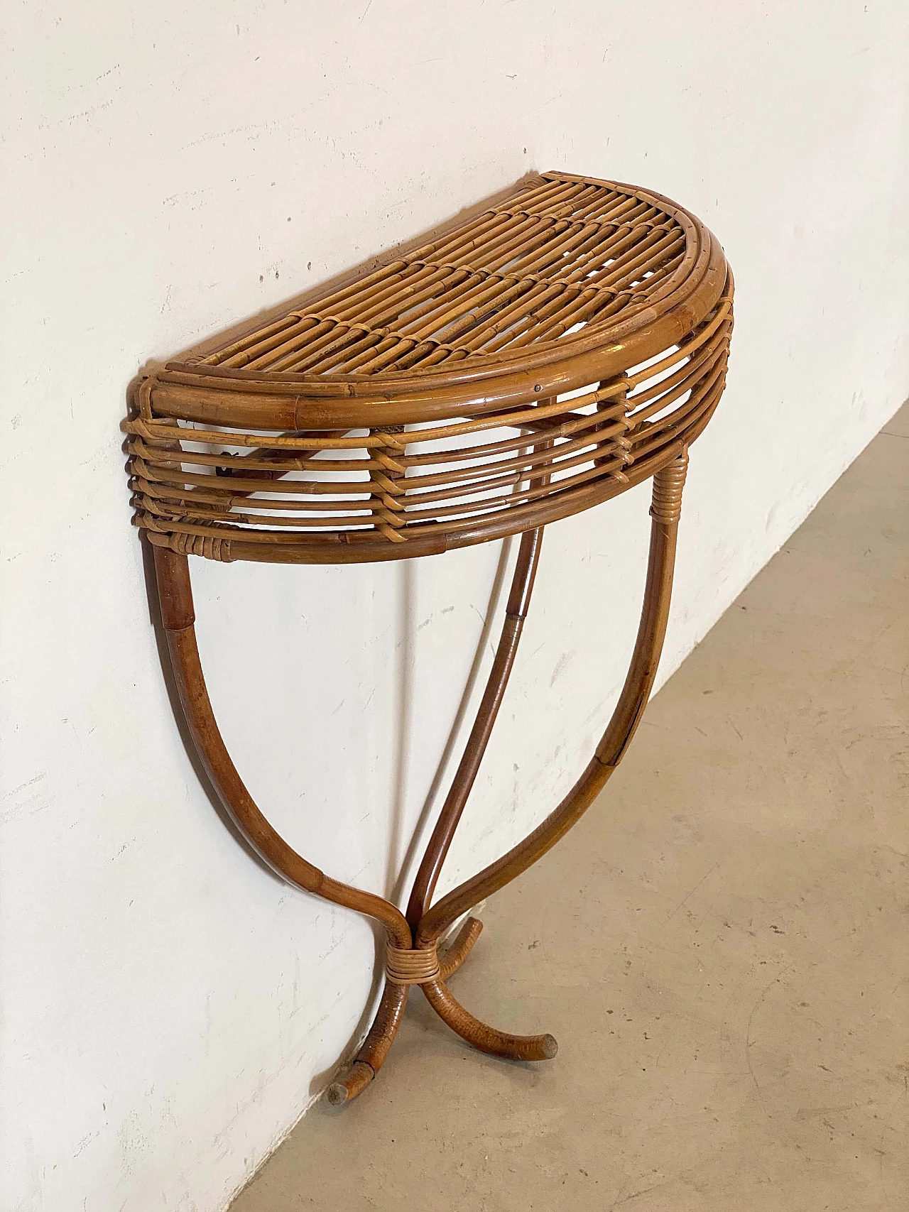 Bamboo console table, 1970s 8