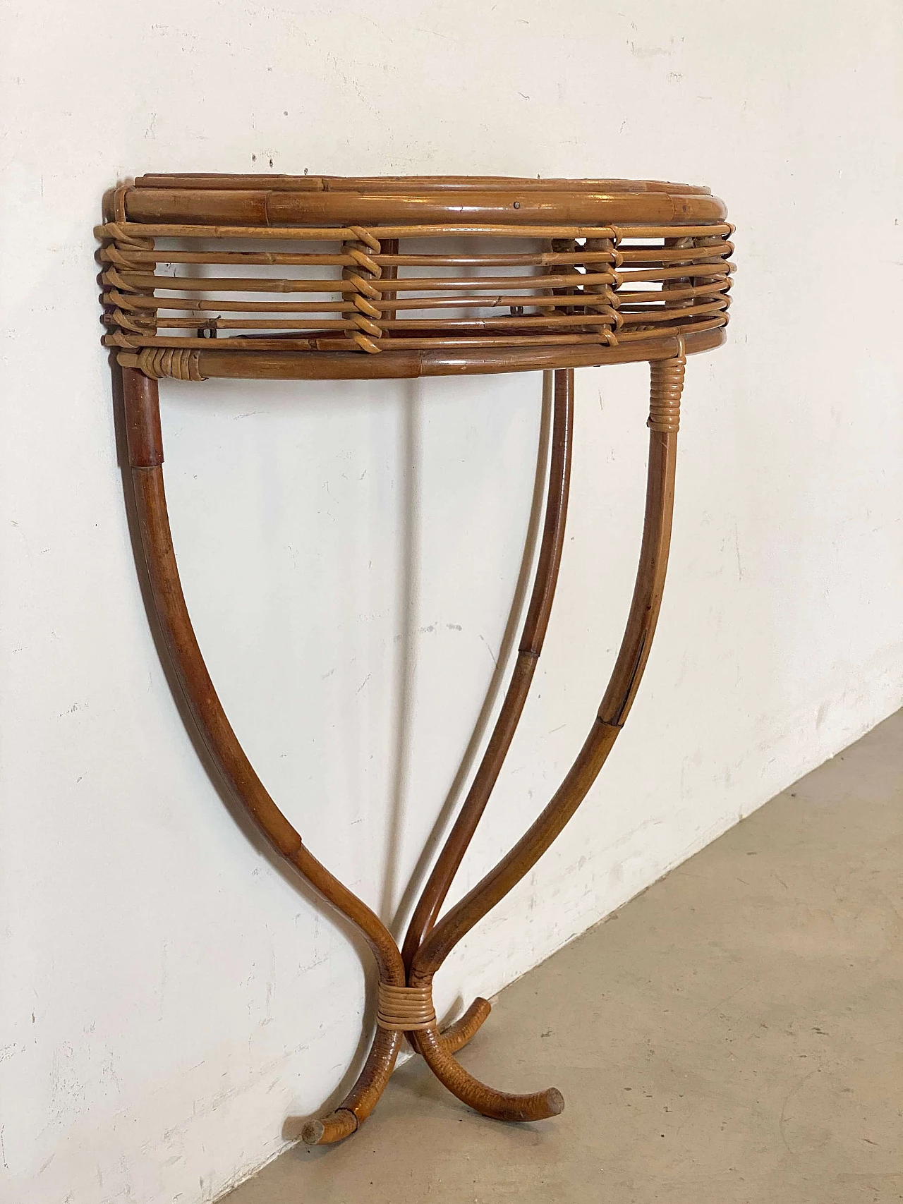 Bamboo console table, 1970s 9