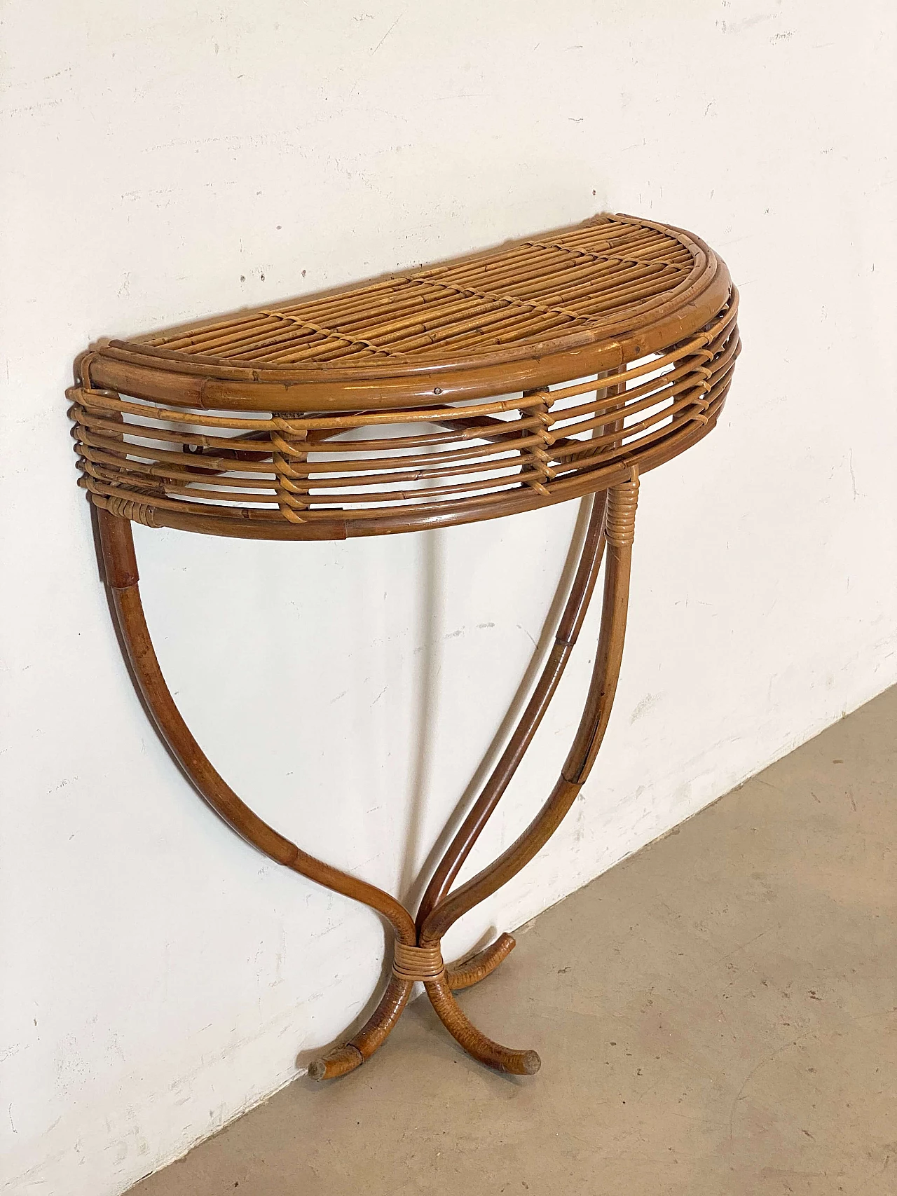 Bamboo console table, 1970s 10