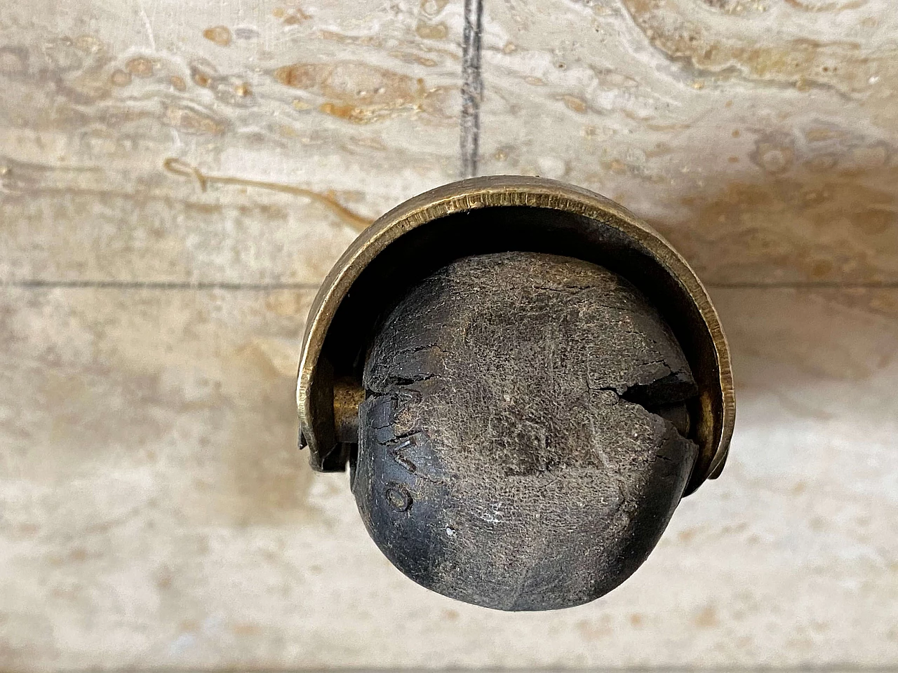 Pair of travertine planters with wheels, 1970s 19