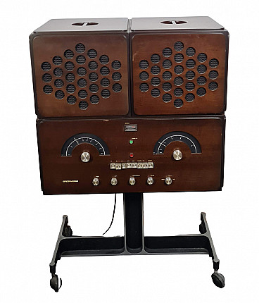 Radiofonografo RR-126 marrone dei fratelli Castiglioni per Brionvega, anni '60