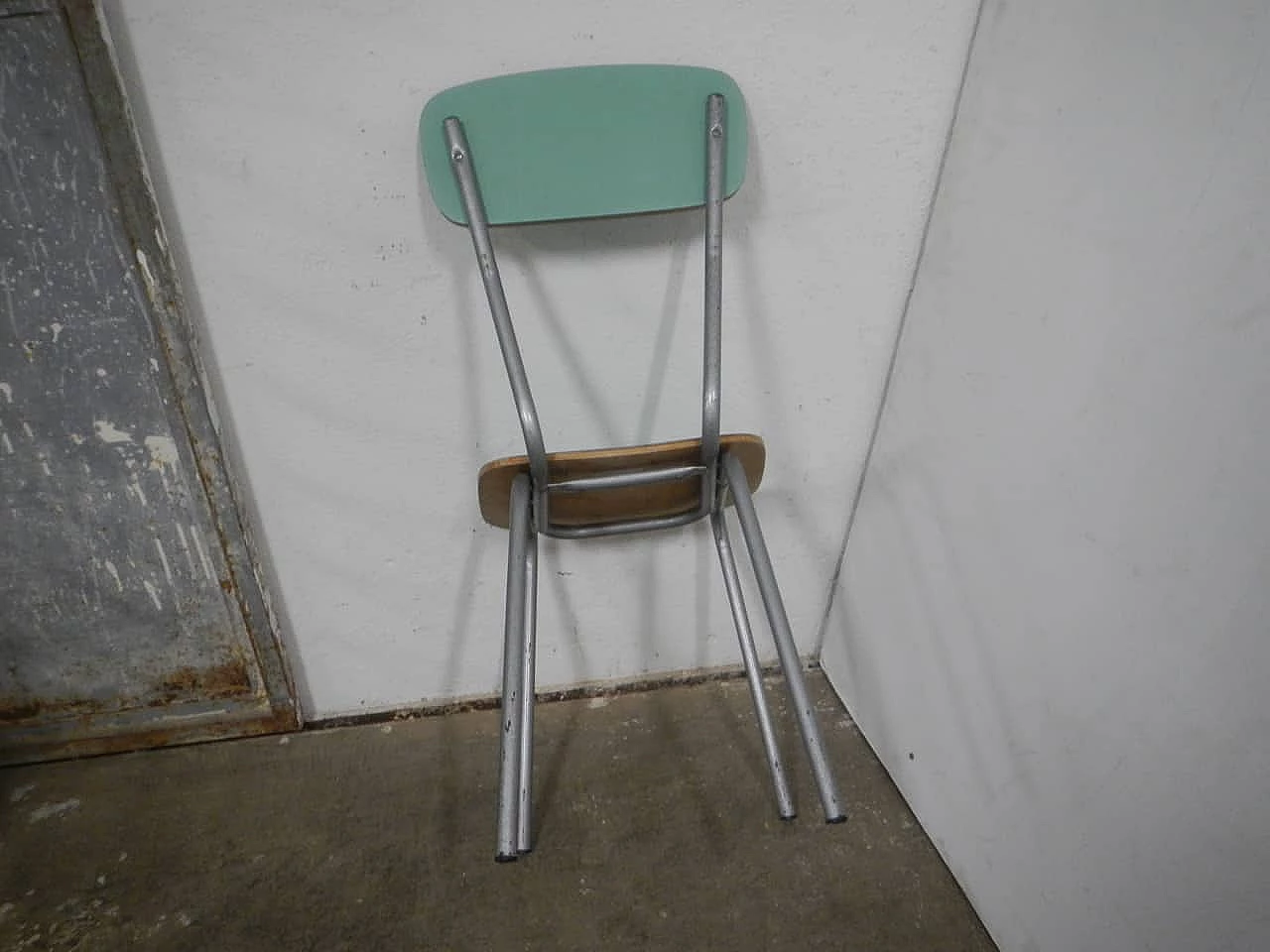 Green formica and gray metal chair, 1960s 10