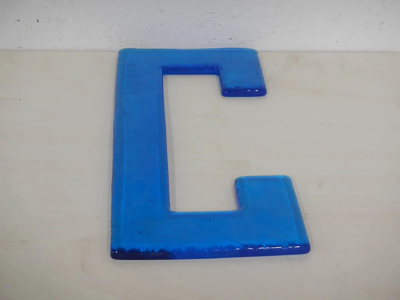 Letter C in glass, 1980s 1