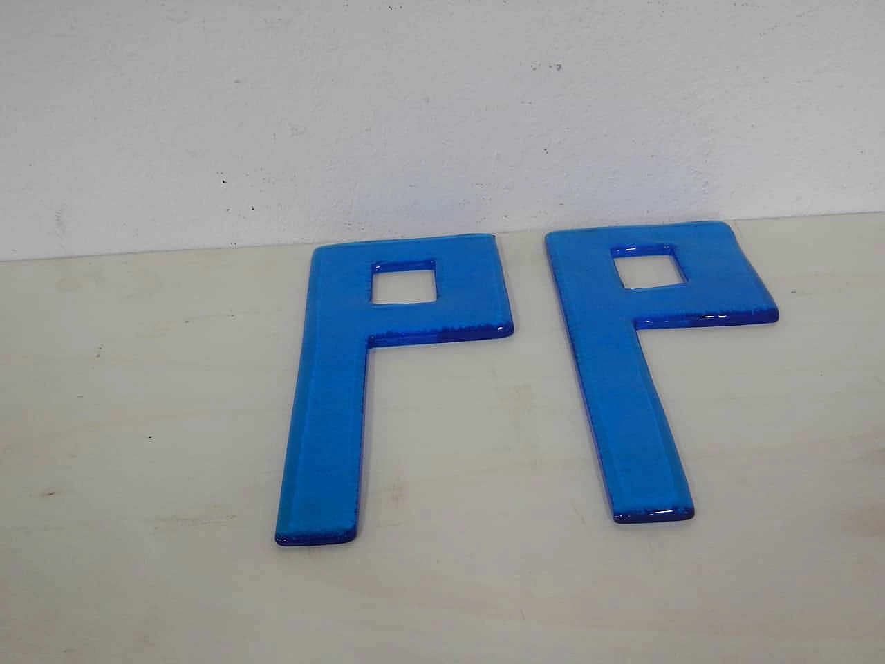 Glass letter P, 1980s 8