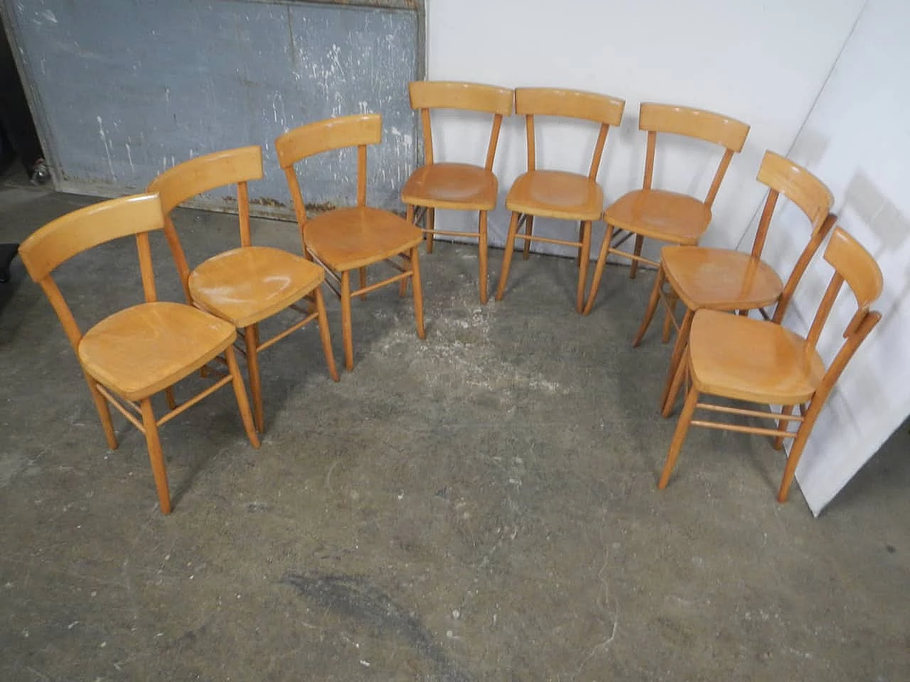 8 Beech chairs, 1950s 1