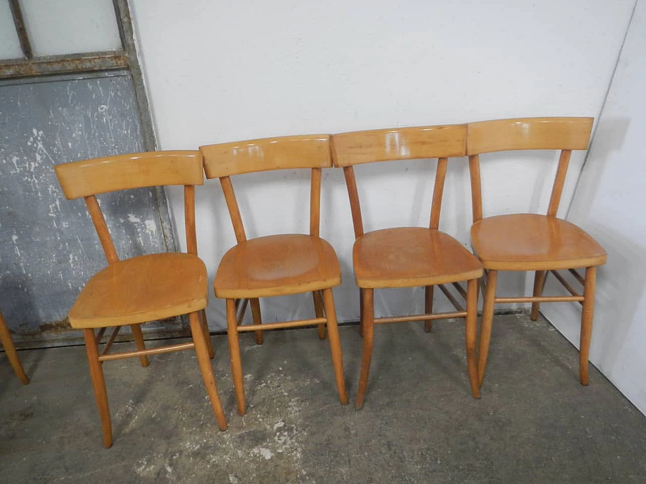8 Beech chairs, 1950s 4