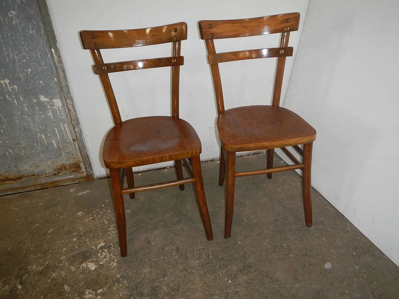 Pair of beechwood chairs, 1950s 1