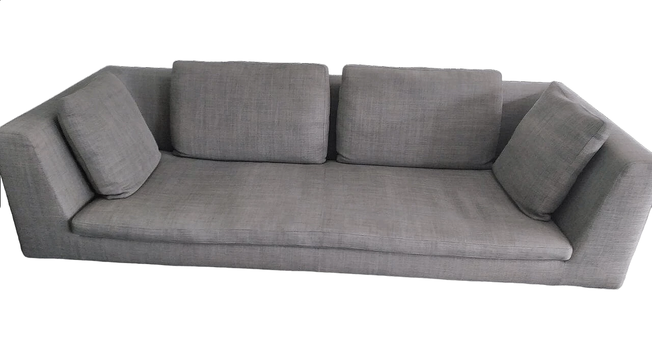 Charles 3P grey fabric sofa by Antonio Citterio for B&B Italia, 2000s 8