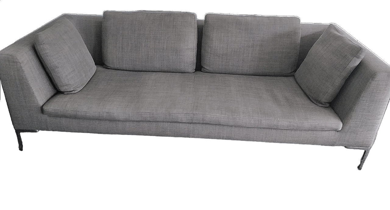 Charles 3P grey fabric sofa by Antonio Citterio for B&B Italia, 2000s 11