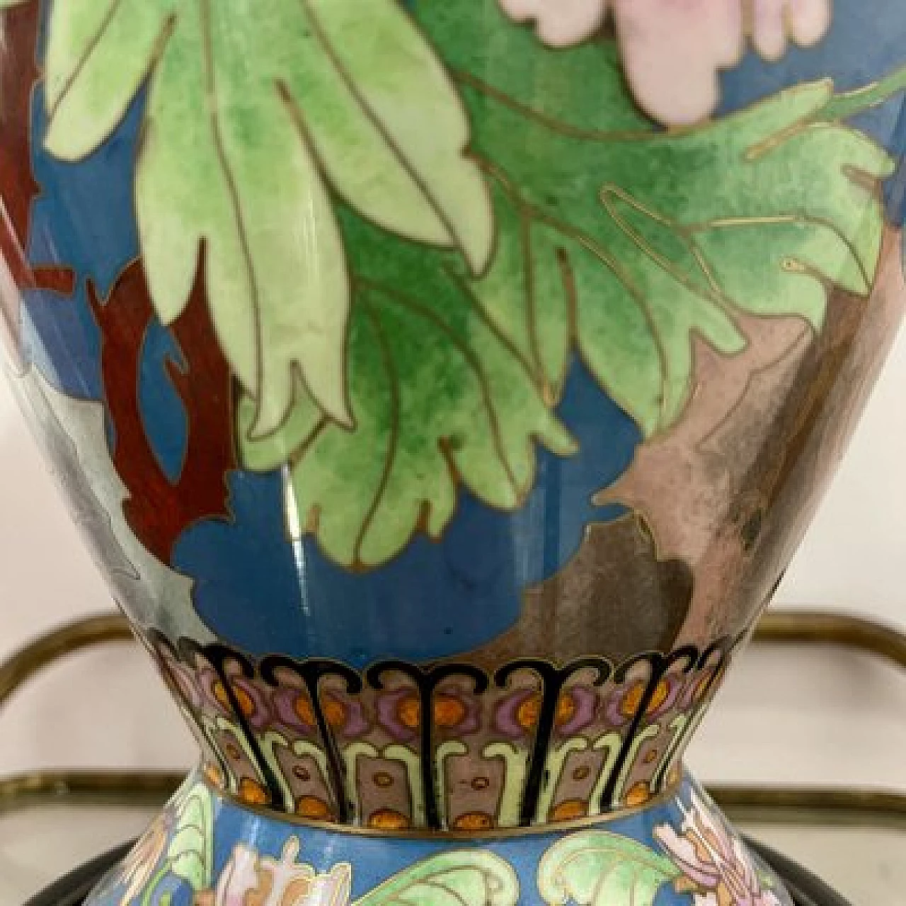 Chinese cloisonné vase with birds and floral decoration, 1960s 8