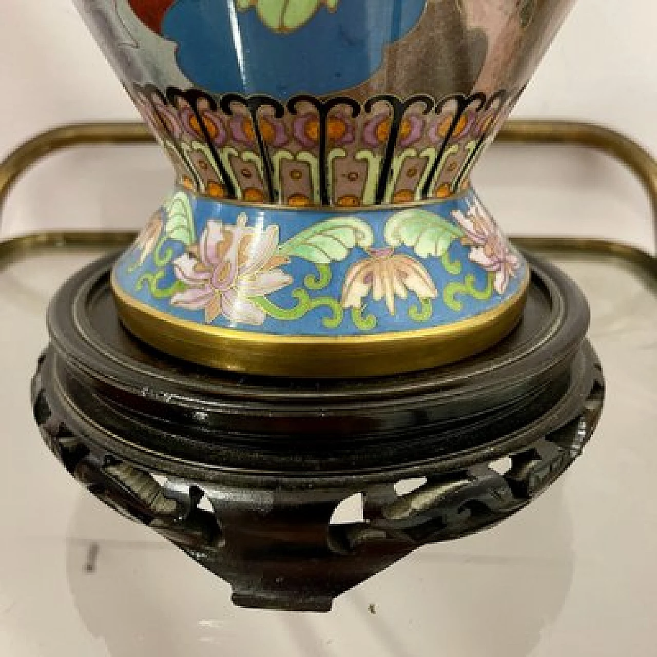 Chinese cloisonné vase with birds and floral decoration, 1960s 10