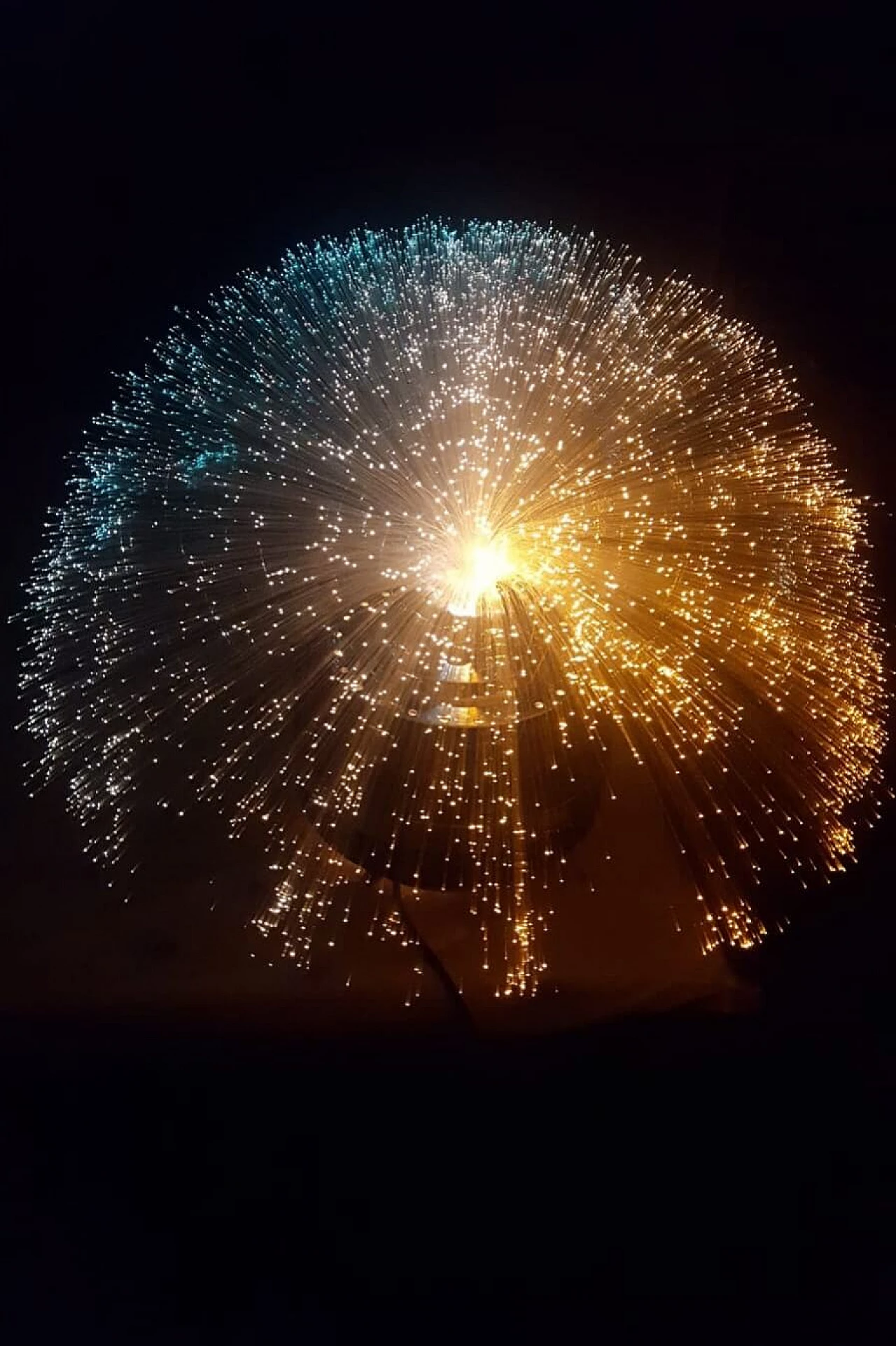 Lampada da tavolo in metallo cromato e fibra ottica, anni '70 25