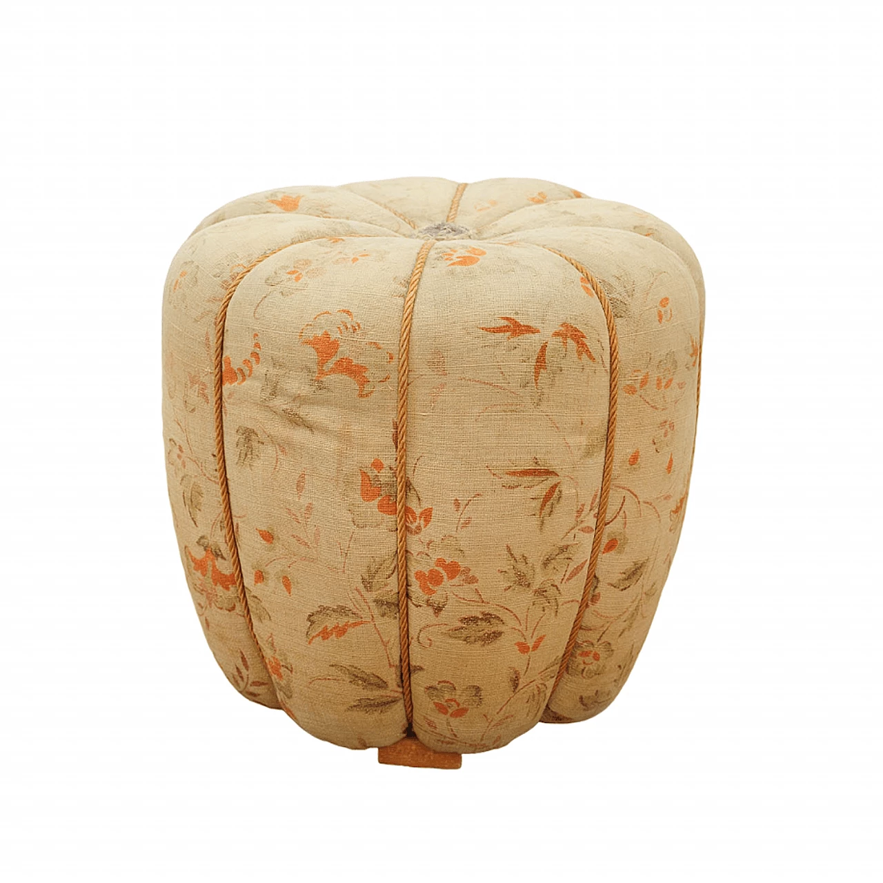 Pouf Art Déco rivestito in tessuto a fantasia di Jindřich Halabala per UP Závody, anni '50 1