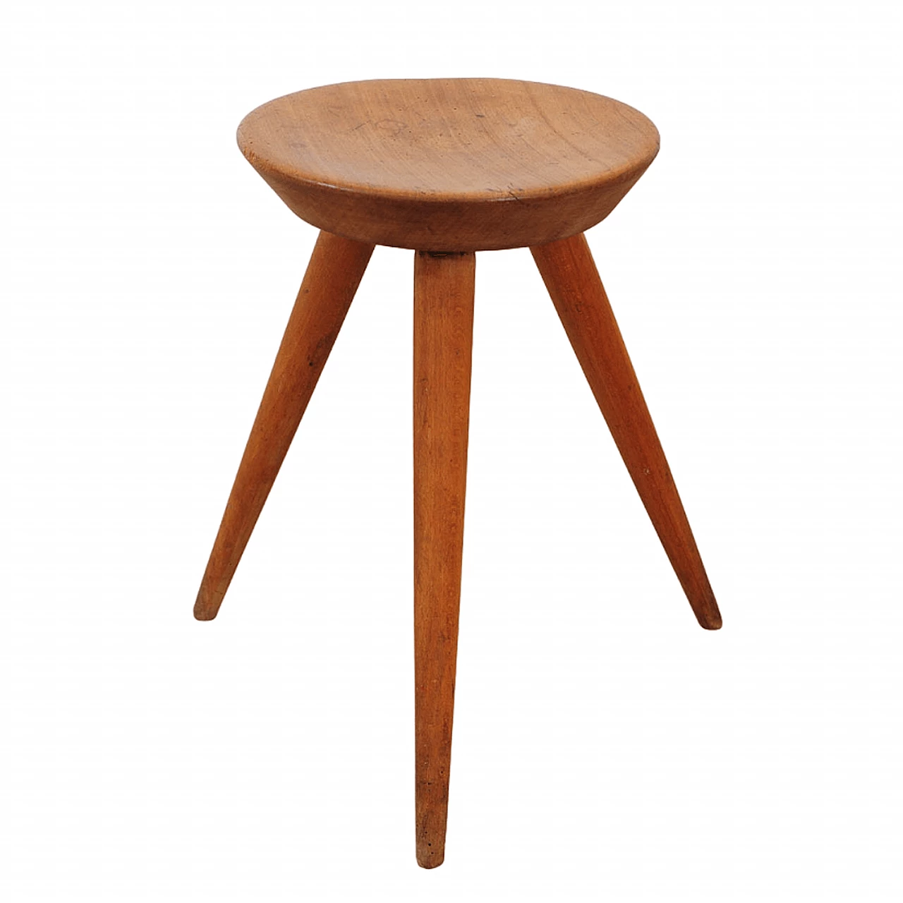 Sgabello a tre gambe in faggio di ULUV, anni '60 1