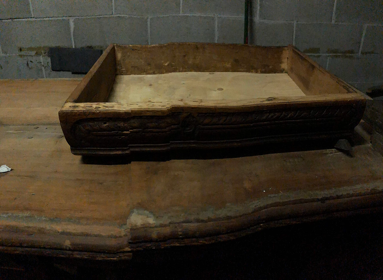 Bancone in mogano e pioppo con piano in marmo, inizio '900 6