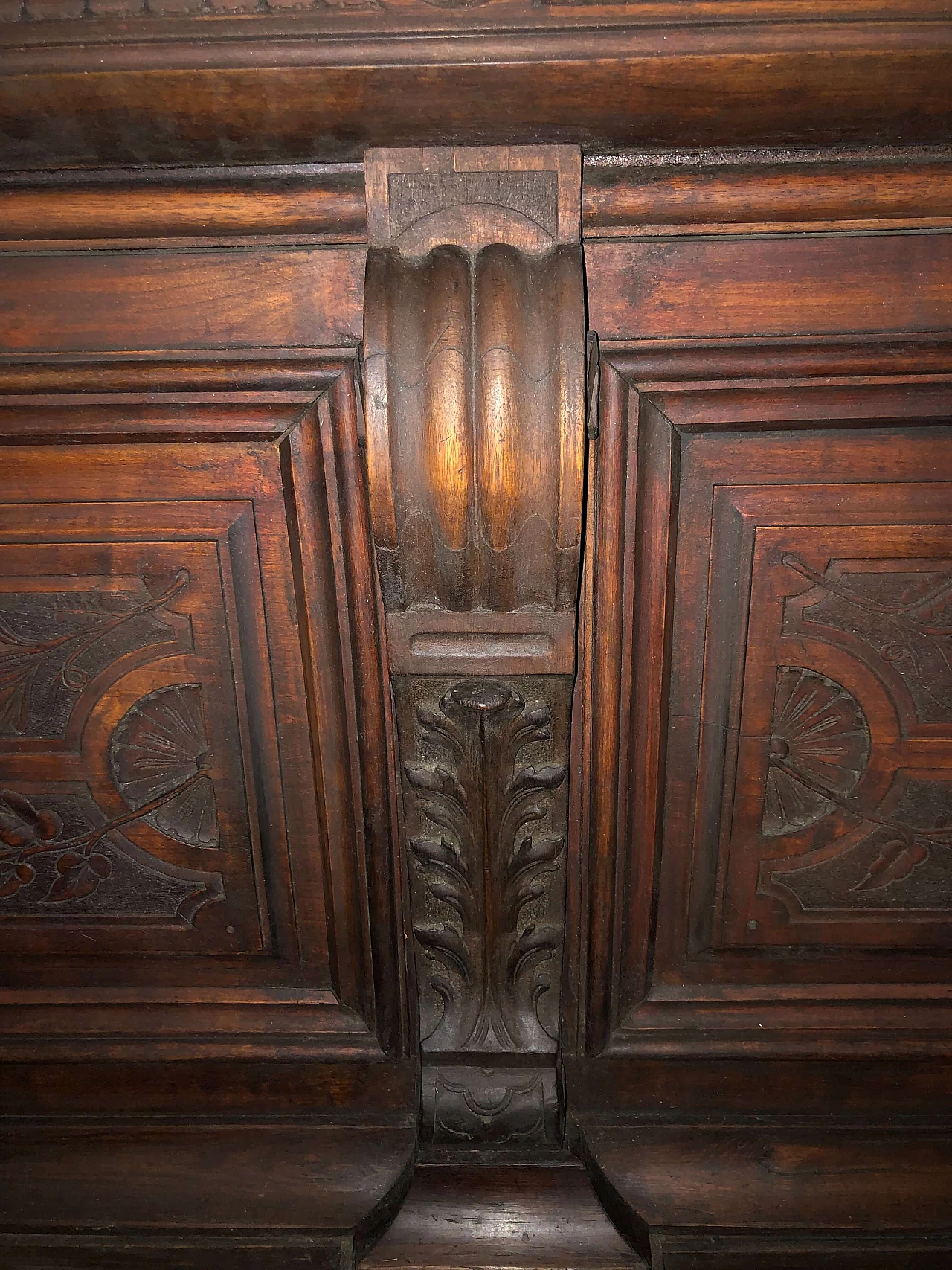 Bancone in mogano e pioppo con piano in marmo, inizio '900 10