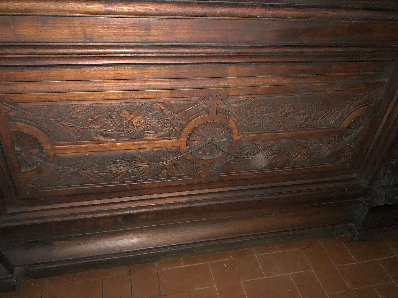 Bancone in mogano e pioppo con piano in marmo, inizio '900 15