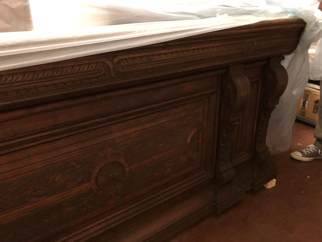 Bancone in mogano e pioppo con piano in marmo, inizio '900 19