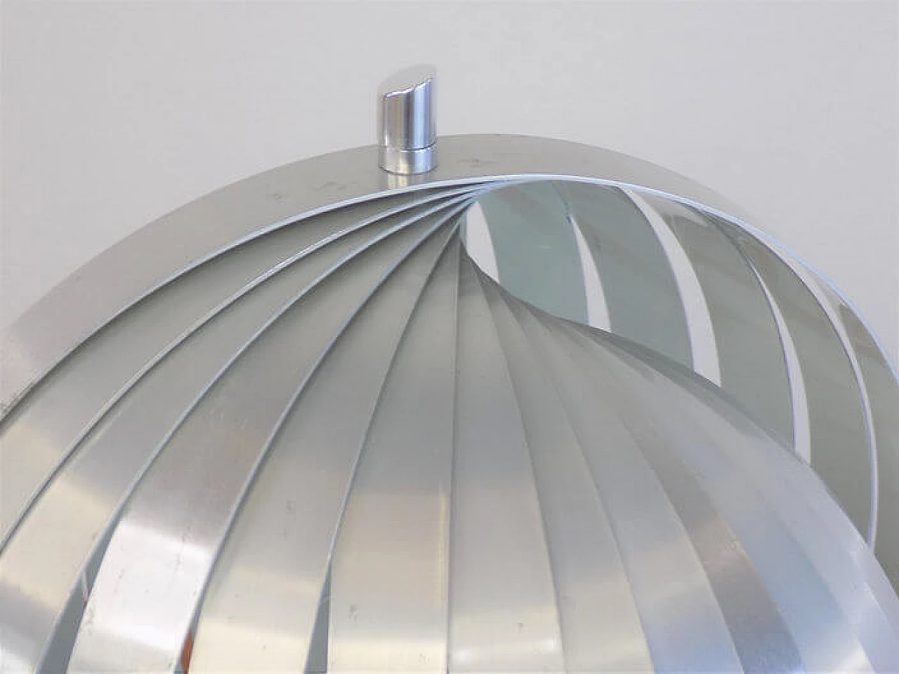 Moon aluminium table lamp by Henri Mathieu, 1970s 9