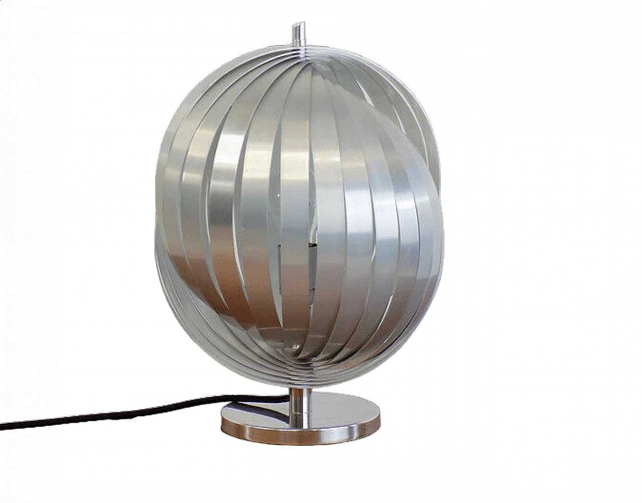 Moon aluminium table lamp by Henri Mathieu, 1970s 16