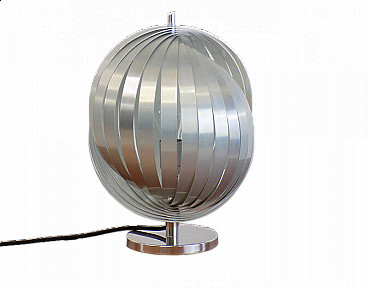 Moon aluminium table lamp by Henri Mathieu, 1970s