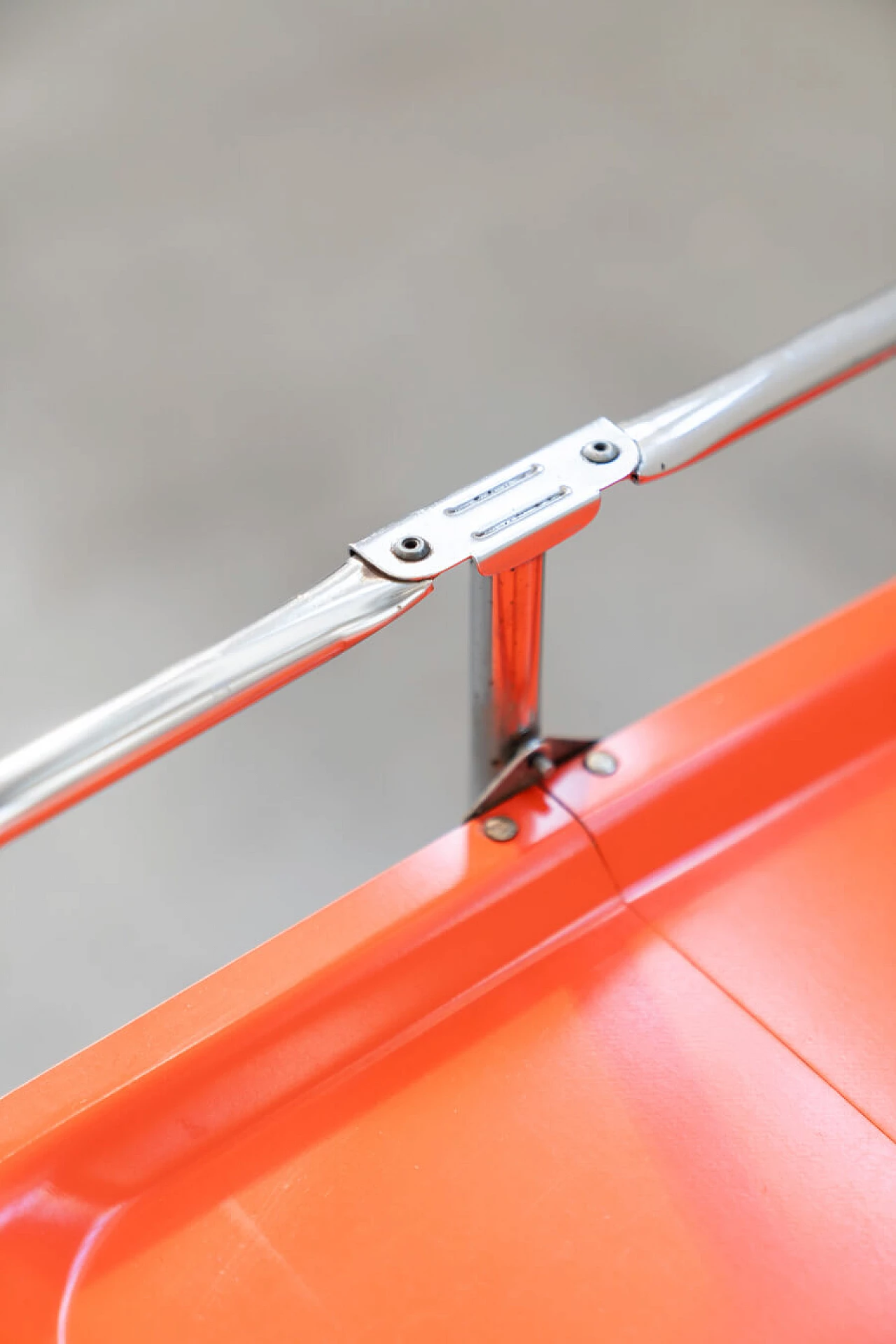 Orange plastic and metal folding trolley, 1970s 1379877