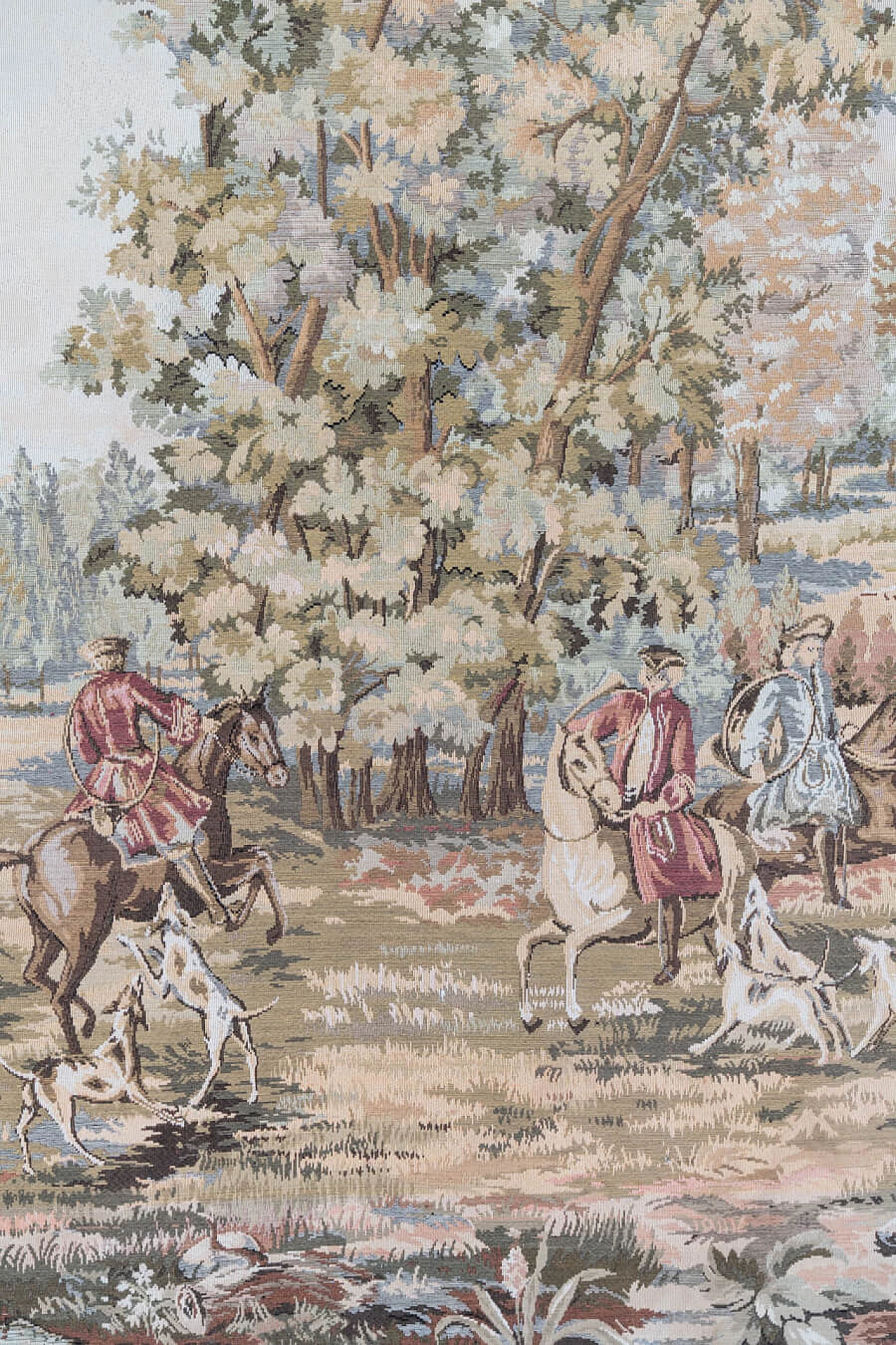 Tapestry with wooden frame and brass hangers, 1960s 1460375