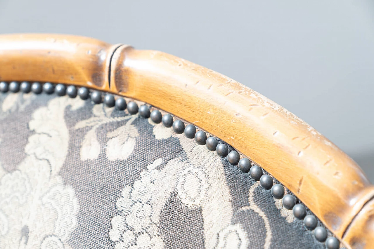 Divano e coppia di poltrone in bambù, vimini e tessuto, anni '80 43