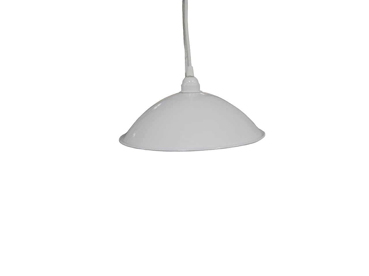 Lampada a sospensione in metallo smaltato bianco, anni '80 9